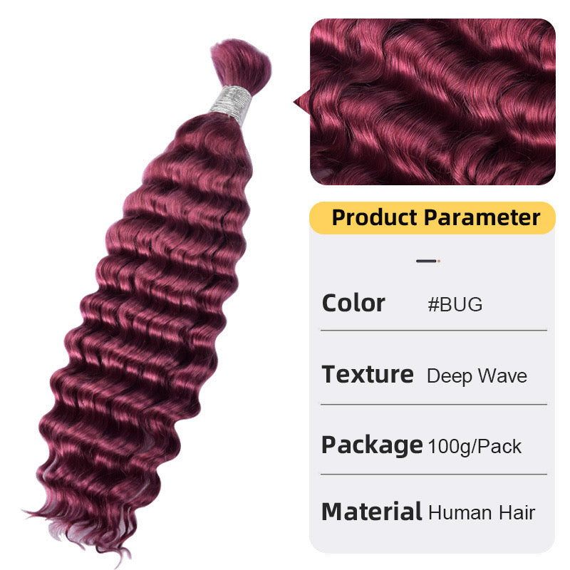 Bulk bundles human hair for braiding hair,multi colored 100g