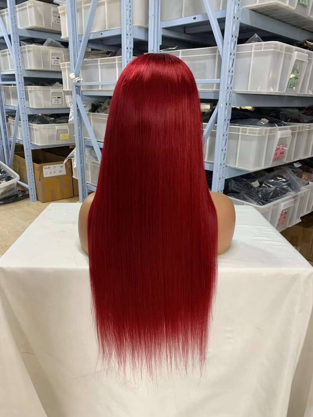 12 A 13x4 Lace Front 99j Red Brazilian Straight Human Hair Wig