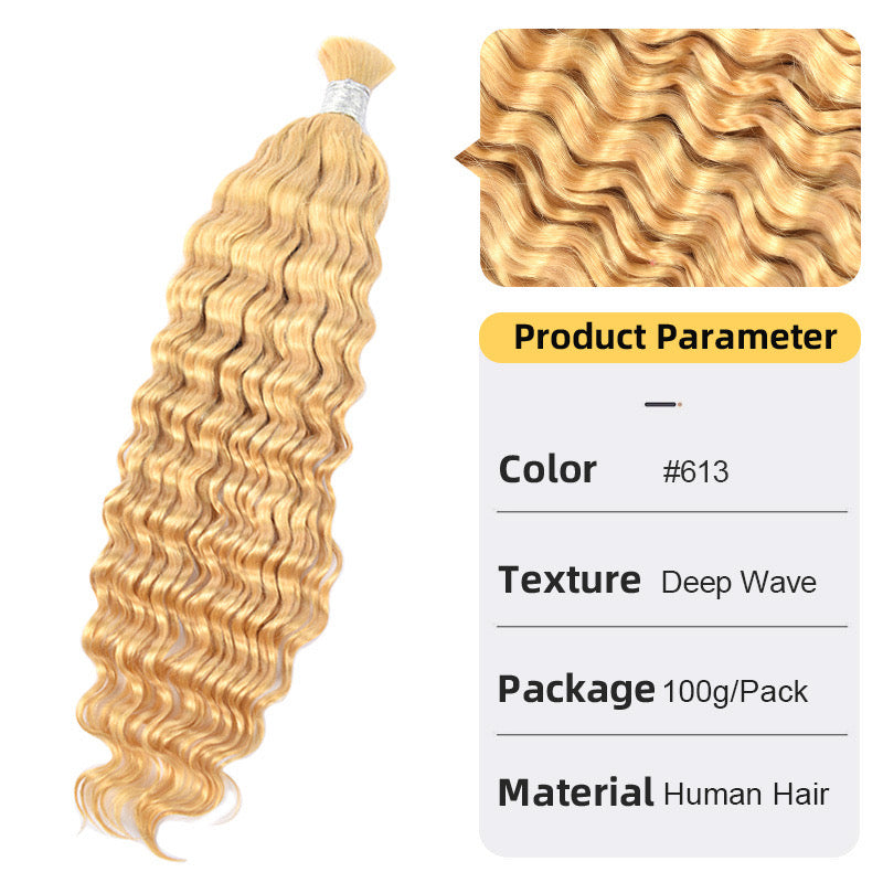 Bulk bundles human hair for braiding hair,multi colored 100g