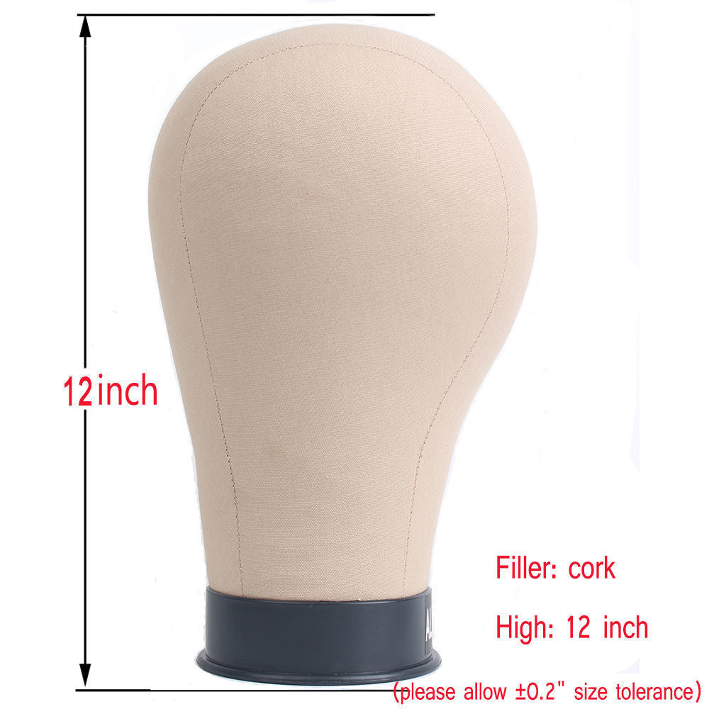 Mannequin Cork Canvas Block Head for Making Wig all the set