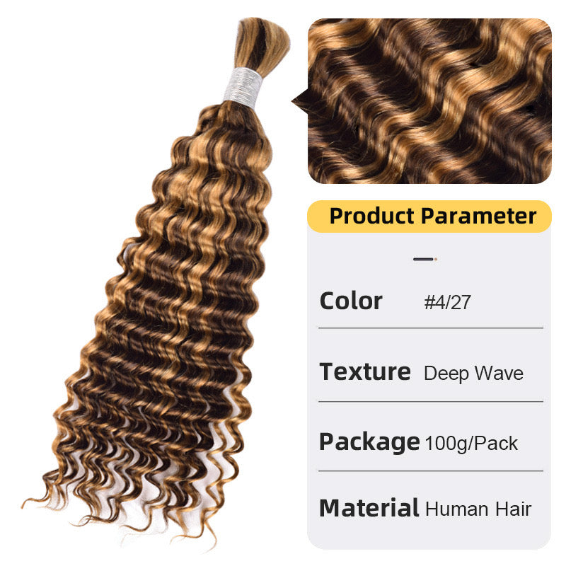 Bulk bundles human hair for braiding hair,multi colored 100g