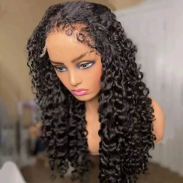 4C Kinky Edges HD Lace Wigs Deep Water Wave 13x6 HD Lace Frontal Wig Human Hair Glueless