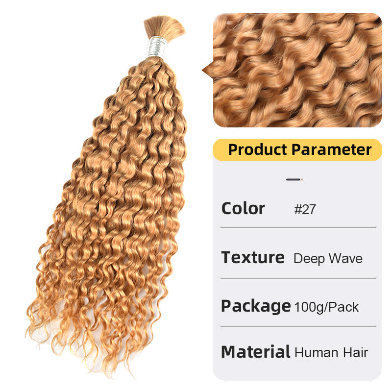 Bulk bundles human hair for braiding hair,multi colored 100g