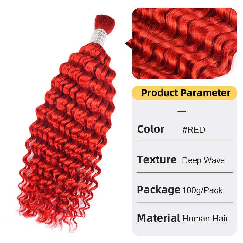 Bulk bundles human hair for braiding hair,multi colored 100g