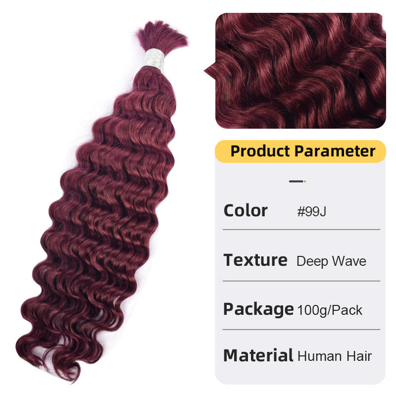 Bulk bundles human hair for braiding hair,multi colored 100g