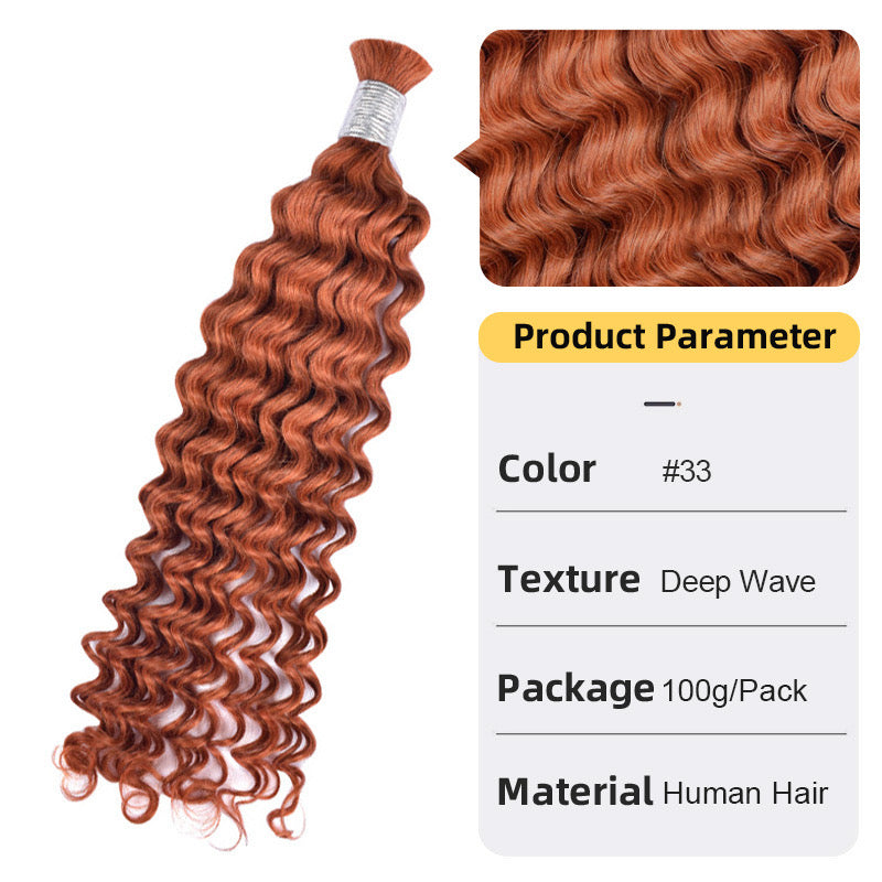 Bulk bundles human hair for braiding hair,multi colored 100g