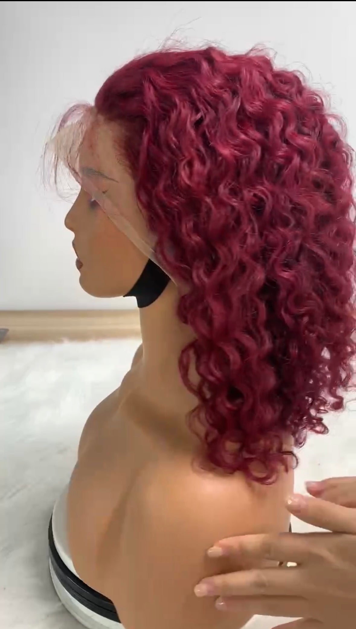 99J Burgundy Short Bob Curly Human Hair Wig HD Lace Frontal Wig Water Wave Lace Front Wig