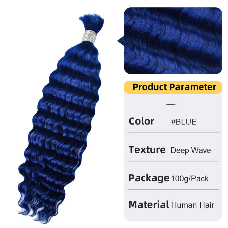 Bulk bundles human hair for braiding hair,multi colored 100g