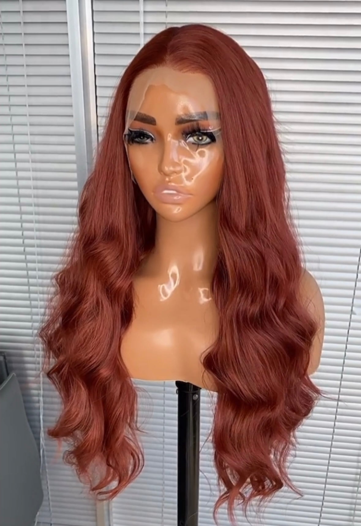 Synthetic Brown chocolate pre-plucked 13x4 lace frontal wig