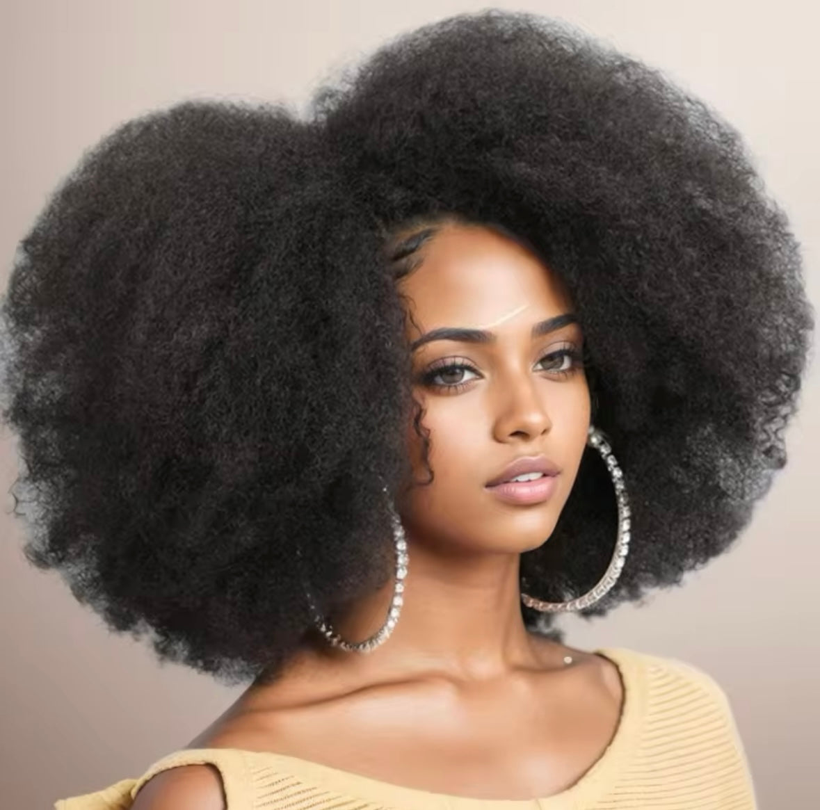 Afro kinky straight full density 250% human hairs