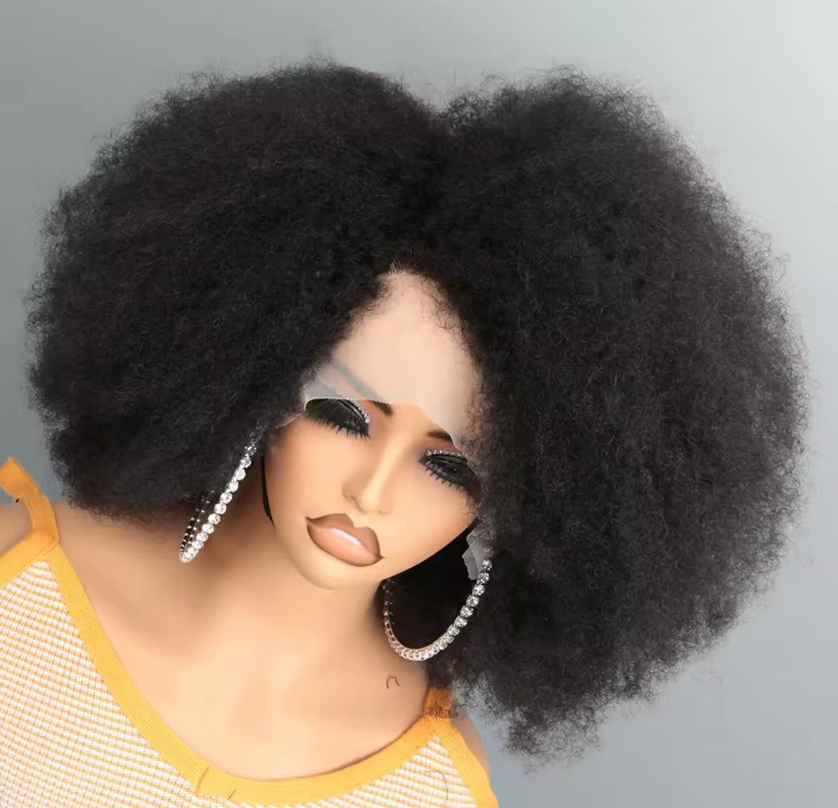 Afro kinky straight full density 250% human hairs