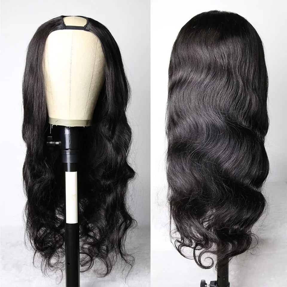 U and V Part Wig Human Hair Body Wave Human Hair Wigs No Leave Out Glueless Brazilian