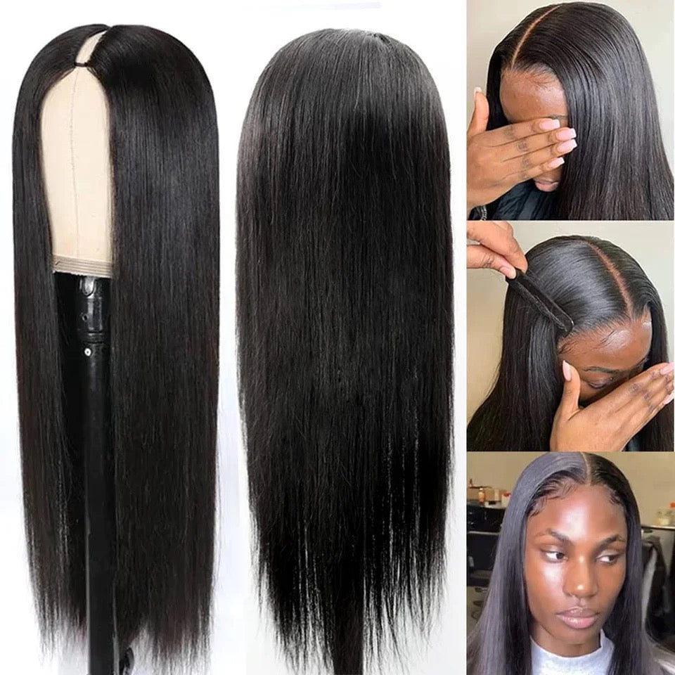 U and V Part Wig Human Hair Body Wave Human Hair Wigs No Leave Out Glueless Brazilian