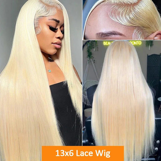 613  Blonde Color 13x4 200% Density Straight lace Frontal Wig