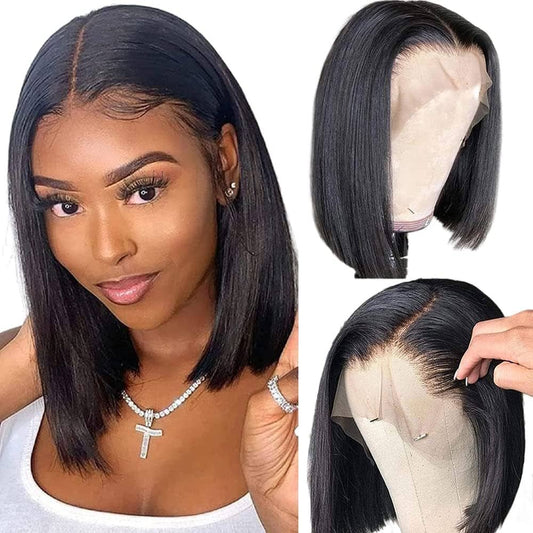 Part T lace 13x1 Brazilian Straight Bob Wig Human Hair Lace Front Wigs Short Bob Lace Wig