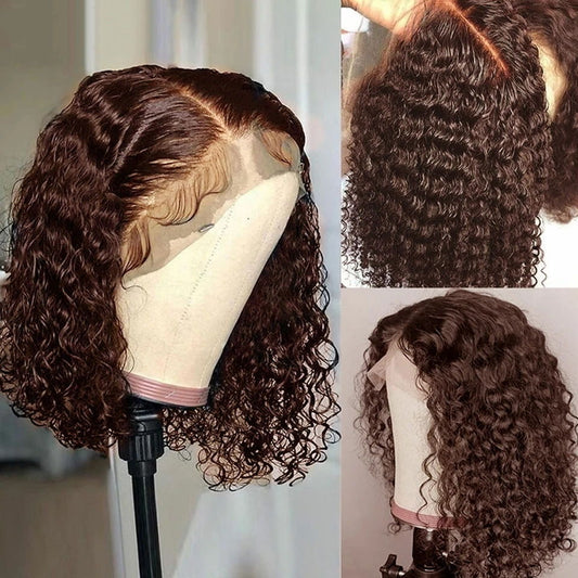 12A 13x4  Frontal Deep Curly Bob 200% density Indian Hair