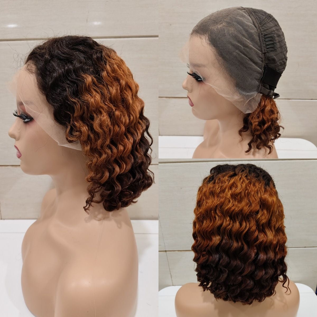 12A 13x4  Frontal Deep Curly Bob 200% density Indian Hair