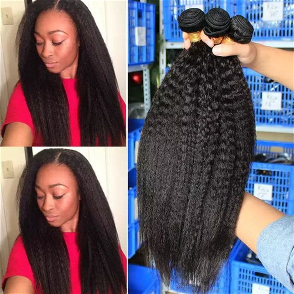 Kinky straight bundles ,100% human hairs