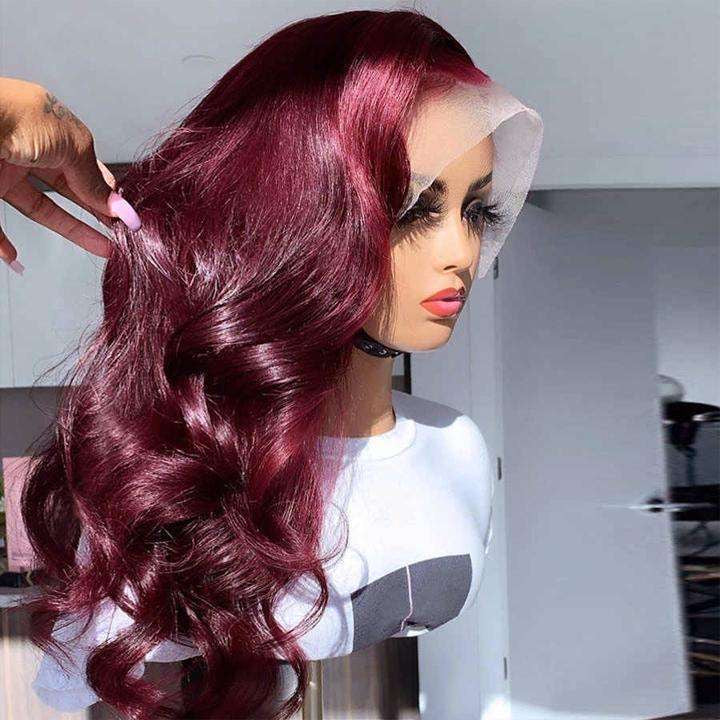 13*4frontal 99J human hair wigs Body wave 200% density