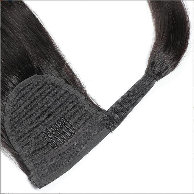 Ponytail 100% human hairs straight and body wave