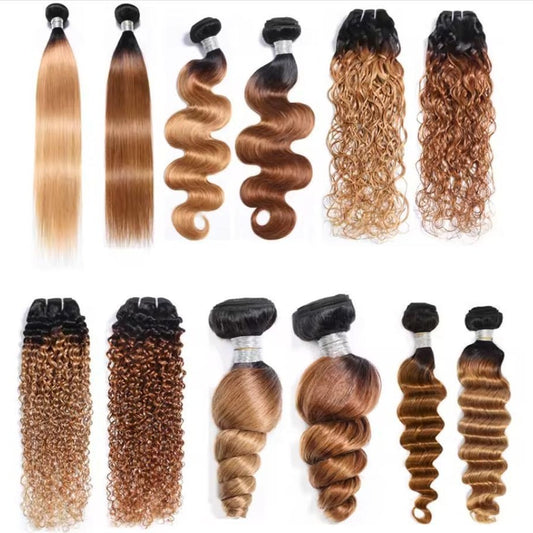 Bundles cross-border wigs, weft human hair  1BT30