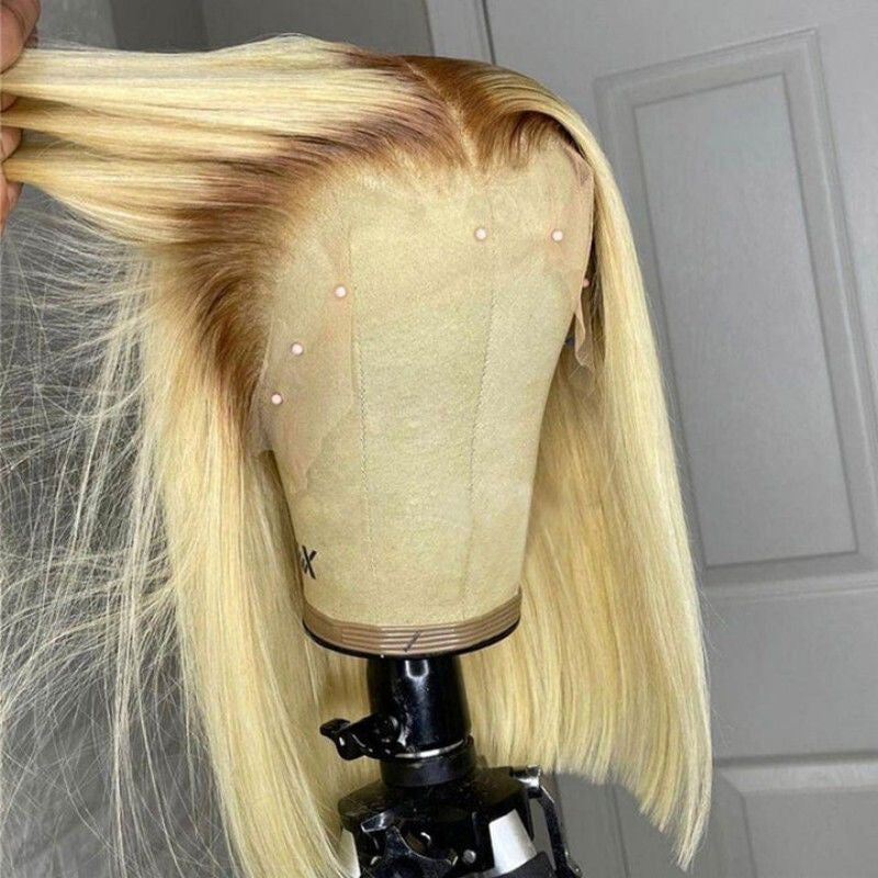 12A Human Hair Blonde 4/613 Bob 13*4 Frontal 200% Density