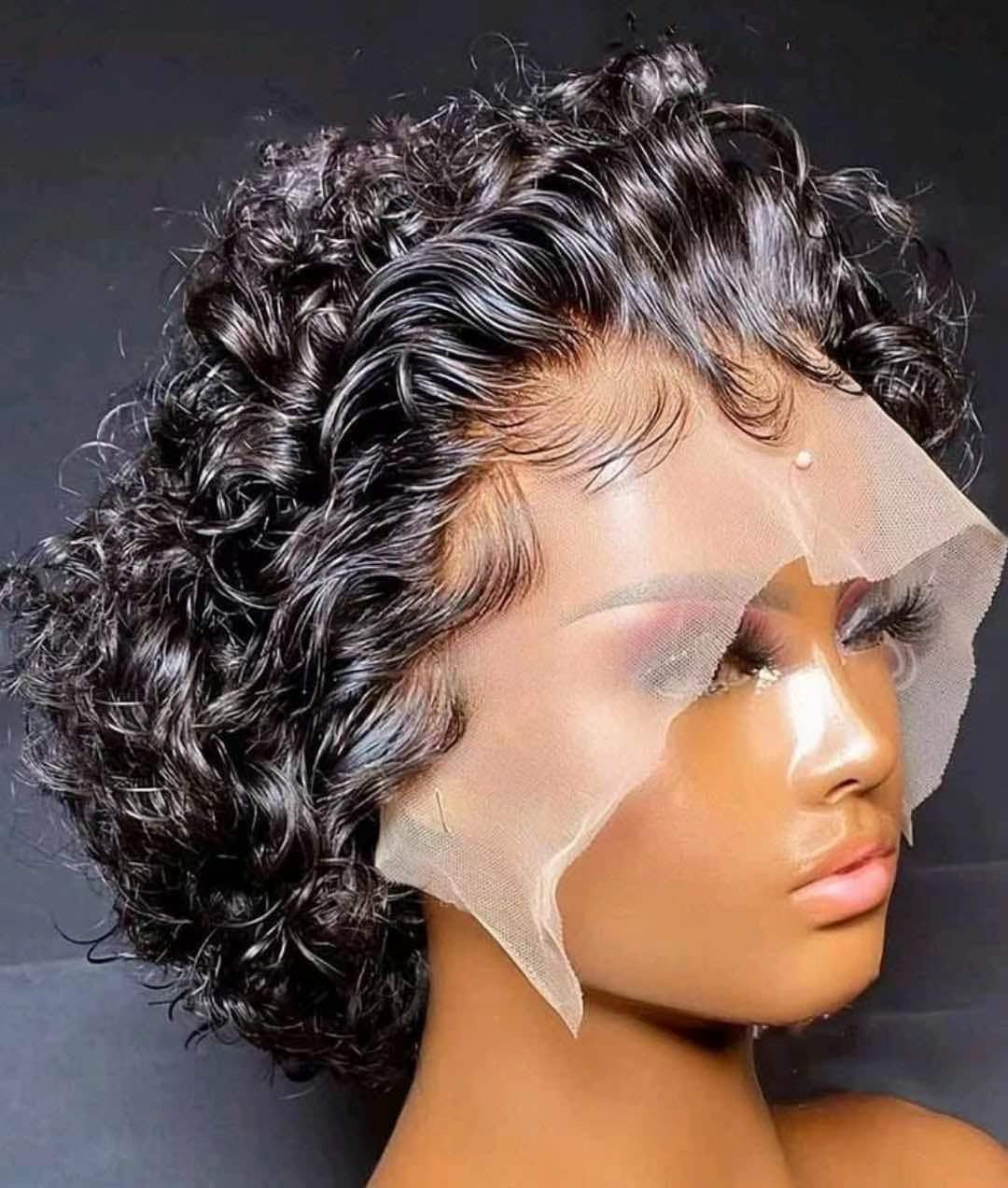 10A Pixie Cut Afro Wig Preplucked Lace Frontal Human Hair