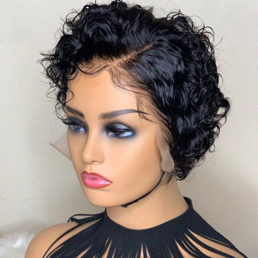 12A Pixie Short Cut Curly Wig 13*4 Frontal