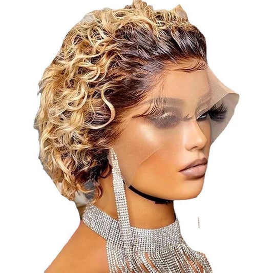 13x4 Pixie Cut Wig Short Bob Curly Lace Front Wig