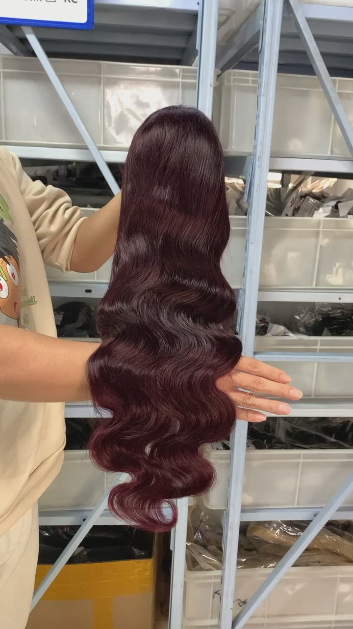 13*4frontal 99J human hair wigs Body wave 200% density